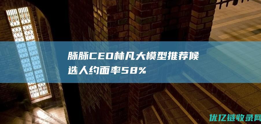 脉脉CEO林凡：大模型推荐候选人约面率58%社交招聘将成为主力招聘方式|薪资|求职