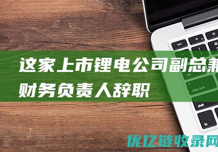 这家上市锂电公司副总兼财务负责人辞职