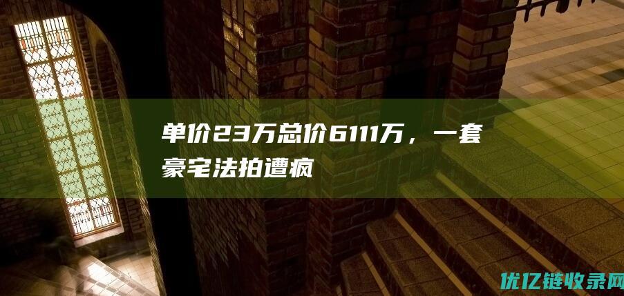 单价23万总价6111万，一套豪宅法拍遭疯